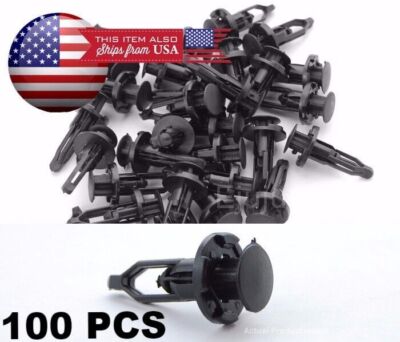 100 Pcs Black Push-Type Fastener Rivet Retainer Clips 52161-02020 !! USA !!