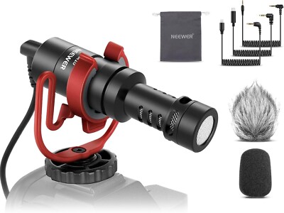 Plug & Play Vlog Mikrofon, 20-20KHz Mini Superniere Mikrofon mit 3,5mm TRS, USB