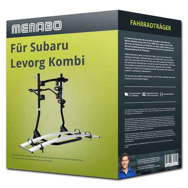 Menabo FahrradträGer Cobra Plus Schwarz/Silber FüR Subaru Impreza Kombi Typ Gf-image