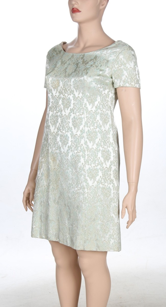 ANDRESD アンドレスド damask gather dress M Sage Satin Dama Dress DQ3323 — Danielly's Boutique