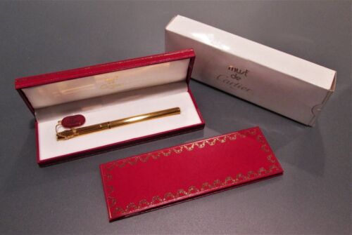 1990 CARTIER Must de Cartier TRINITY Fountain Pen w/18K Gold Nib - NEW OLD STOCK - Picture 1 of 10