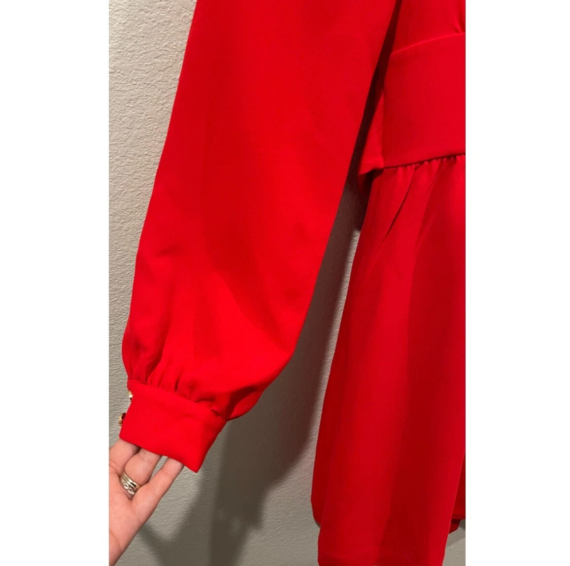 Mini abito rosso KATE SPADE manica lunga cravatta taglia 4