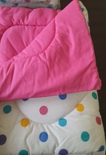Carters NWOT Baby Comforter large polka-dot Reversible Pink Vintage blanket crib