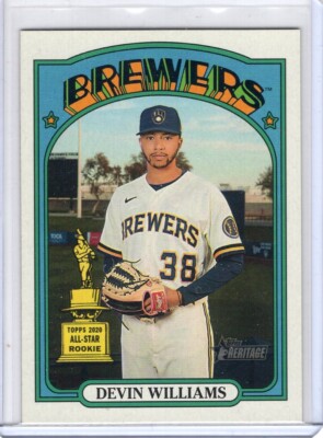 2021 Topps Heritage Error Wrong Back #8 Devin Williams/Rio Ruiz Back