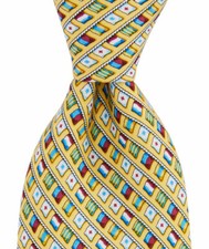 NWT VINEYARD VINES EDSFTG Flag Print Handmade Silk Tie USA YELLOW XLONG 60 OFF