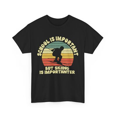 #ad #ad Skier School Is Important But Skiing Is Importanter Women Men Vintage Shirt $22.99