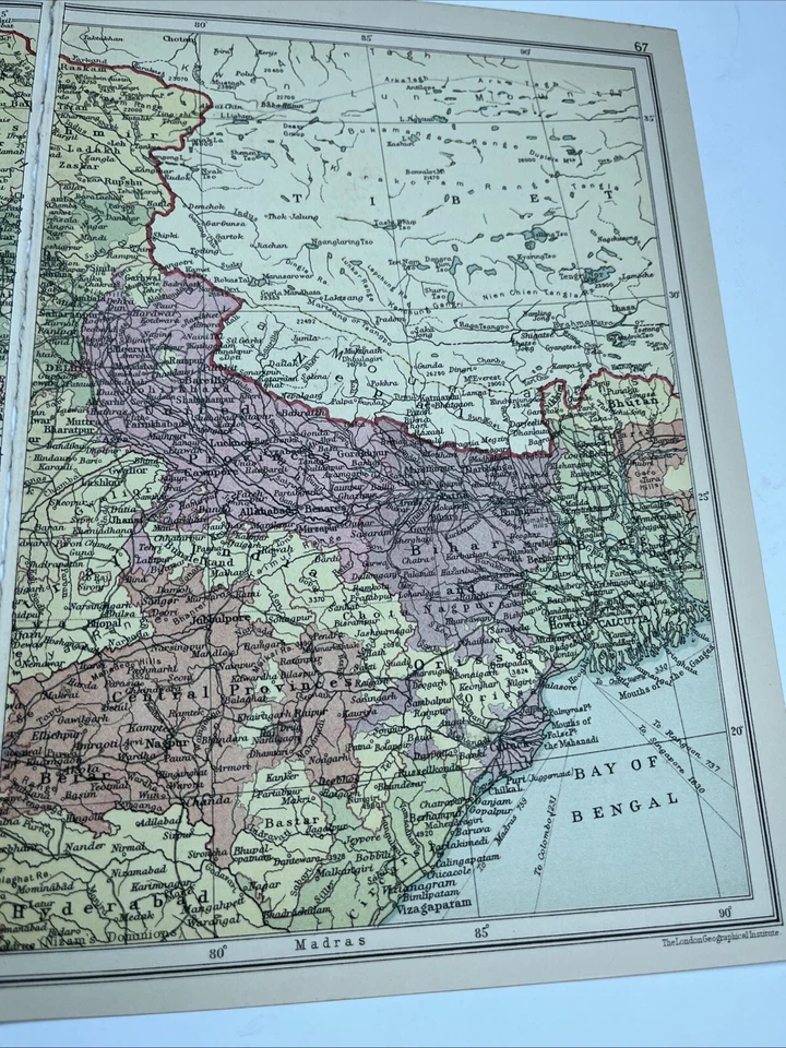 1930: Map Of The Indian Empire Northern Section PA #66/67 Print Political A - Image 3 of 4