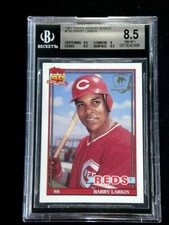 BARRY LARKIN BGS 8.5 1991 TOPPS DESERT SHIELD CARD #730 REDS HOF RARE!