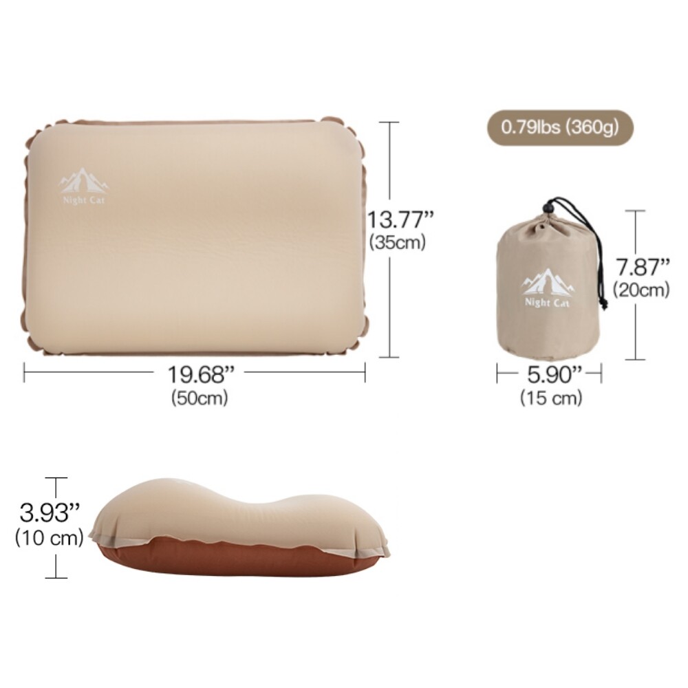 Self-Inflating Travel Pillow for Camping with Memory Foam Support
