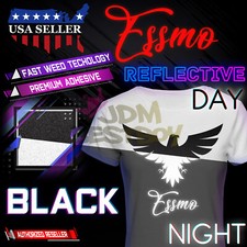 Black Reflective Heat Transfer Vinyl HTV T-Shirt 10" Wide Iron Heat Press RT02