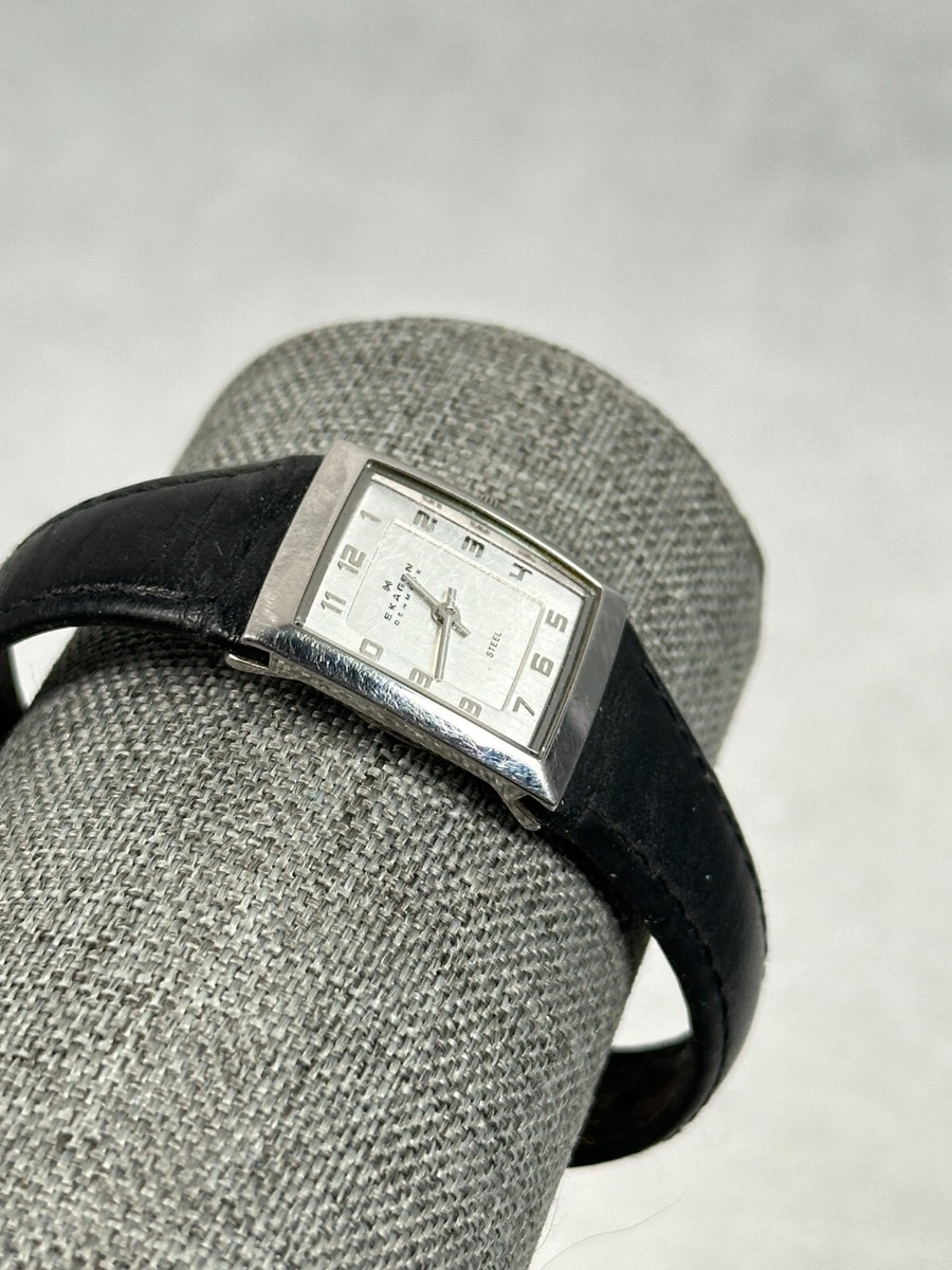 Skagen Watch Womens 21mm Rectangle Steel Silver Tone nBlack  display picture 2