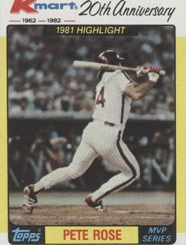 Pete Rose Topps #44 of 44 Kmart 20th Anniversary 1982 Baseball