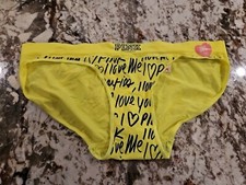 True Vintage VICTORIA'S SECRET PINK YOGA SEAMLESS RARE BIKINI PANTIES Yellow