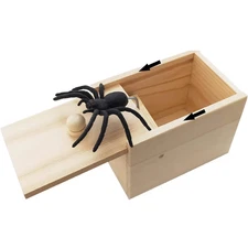 Wooden Prank Spider Scare Box Hidden in Case Trick Play Joke Scarebox Gag Toy