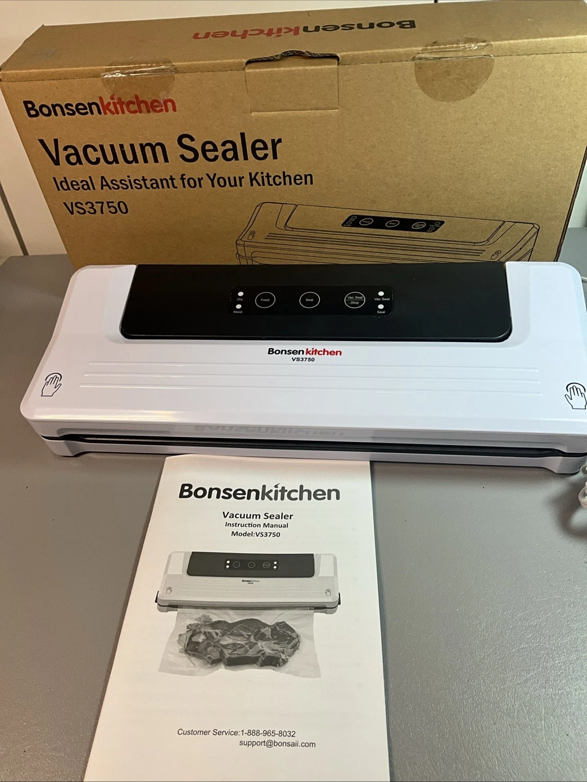 Bonsenkitchen Vacuum Sealer, Easy-Lock Handle Vacuum Sealer Machine VS3750(R130)