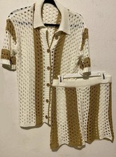 Women s 2 Pc Crochet Shorts Set M/L
