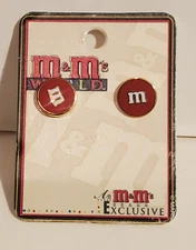M&M'S MARS RED CANDY ADVETISING PIERCED STUD POST EARRINGS M&MS WORLD STORE
