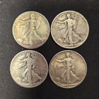 New ListingLiberty Walking Half Dollar Silver Coins 1928 1929 1941 1944 Lot of 4