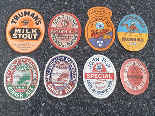 1930s Old British Breweries 8 Beer Bottle Labels Unused Most Now Defunct