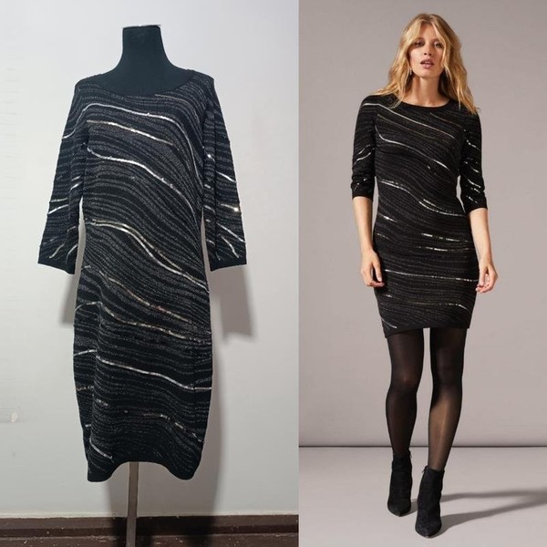 Women Phase Eight Dress Black Viscose L