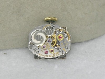 SCARCE ROLEX CAL. 1800 LADIES 17 JEWEL WRIST WATCH MOVEMENT & DIAL, RUNNING!