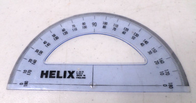 Helix 180 Degree Standard Protractor L07 Blue Clear See Through