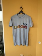 Vintage Adidas Shirt Mens L White Rainbow Trefoil Logo Graphic Tee 80s 90s