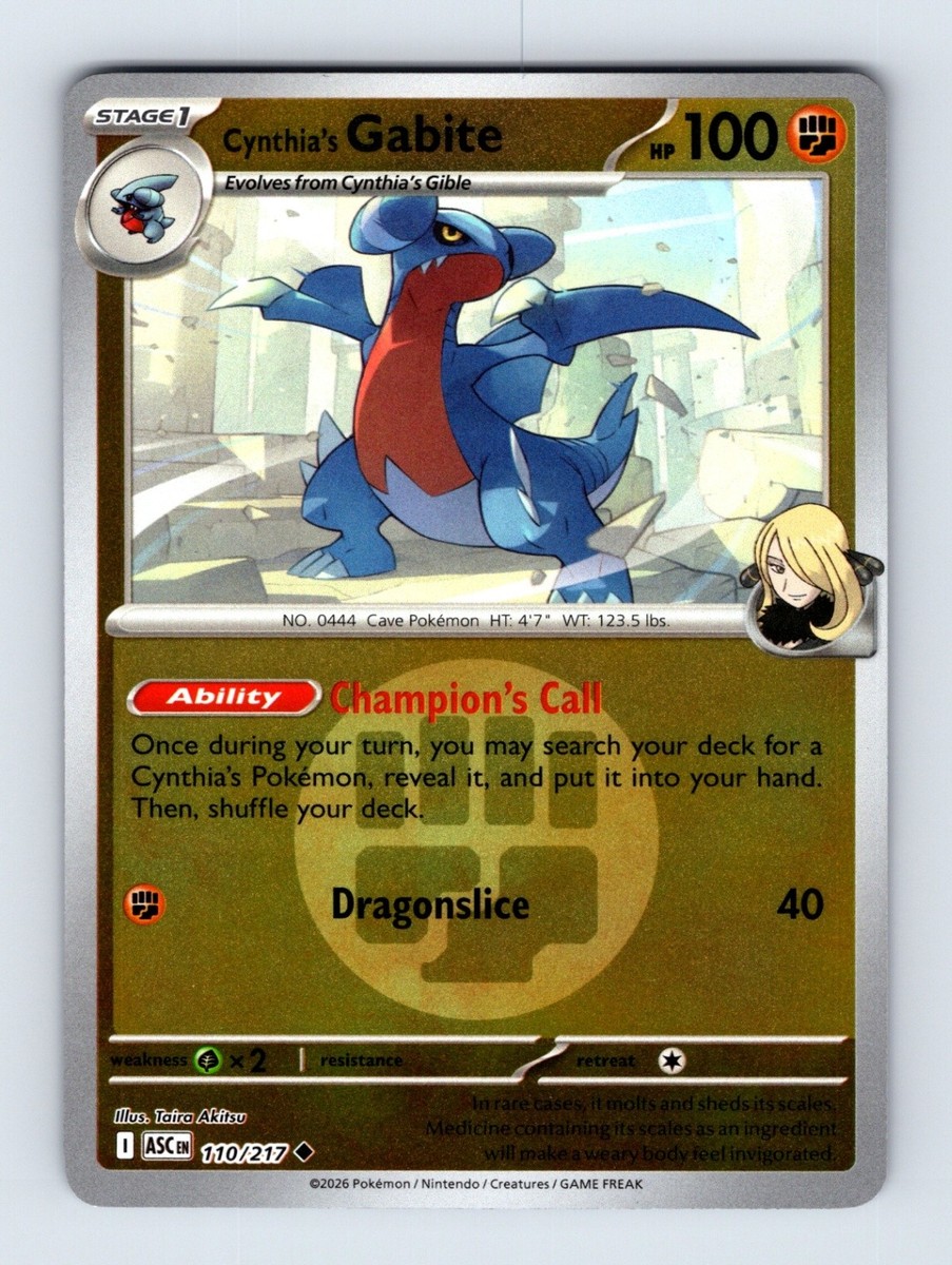 Cynthia's Gabite (Energy) - Ascended Heroes 110/217 - Reverse Holo