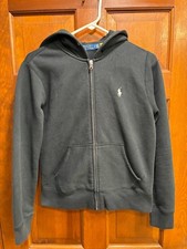 Polo Ralph Lauren Fleece Full-Zip Hoodie Women's Small Black with White Pony