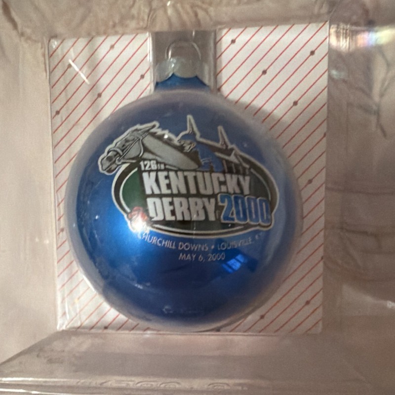 Ornaments Unlimited Kentucky Derby 2000 Glass Ball Christmas Ornament Vintage 