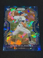 2021 Panini Prizm Shane McClanahan RC Rookie Navy Blue Cracked Ice Prizm 09/25