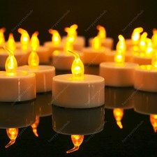 1-96PCS Flameless LED Tea Lights Candles Flickering Battery Operated Wedding UK