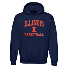 Illinois Arch Logo Basketball Hoodie - Navy