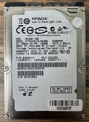  Hitachi Travelstar 5K320 160GB,Intern,5400RPM 