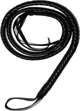 6.7 FT Black Faux Leather Costume Whip Prop Halloween Cosplay Western Fancy Dres