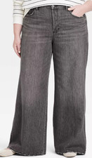 NEW Universal Thread Women's Mid-Rise Super Wide Leg Jeans Size 16