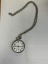 Vintage Waltham 17 jewel Incabloc Unbreakable Mainspring Pocket Watch with chain