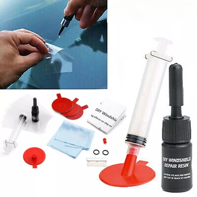 Glass Windshield Repair Tool Kit Fix Car Wind Glass Windscreen Chip Crack!