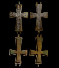 Cruzado Bronce Relicario Cruz Colgante Inscrito Jesucristo Victorioso
