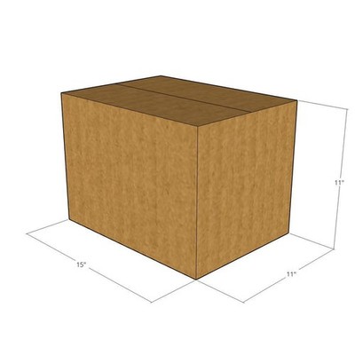 15 15x11x11 Kraft Brown Corrugated Shipping Boxes 32 ECT Single-Wall New