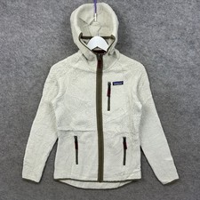 Patagonia Jacket Womens XS Beige Retro Pile Hoody Hoodie Sherpa Fleece Jacket