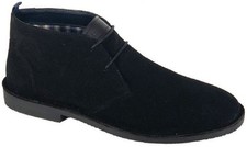 Image of Roamers M965 Black 2 Eyelets Mens Suede Desert Boots
