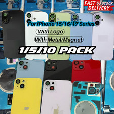For iPhone Air 17 16 15 14 Back Glass Replacement Big Hole Rear Cover Metal Lot