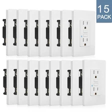 15PK GFCI Outlet 125V 20Amp Safe Receptacles Tamper Resistant Weather Resistant