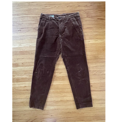 Dries Van Noten Women s Brown Corduroy Cotton Pants 32 Straight Flat Front