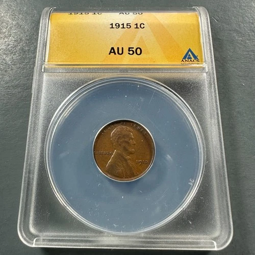 1915 1C Lincoln Cent ANACS AU50 (88061)