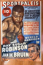 SUGAR RAY ROBINSON VS. JAN DE BRUIN ON SITE BOXING POSTER