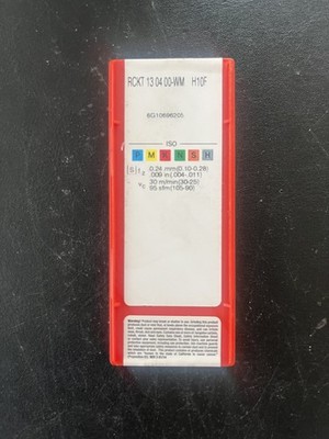 SANDVIK RCKT 130400-WM GRADE  H10F   ROUND MILLING INSERT