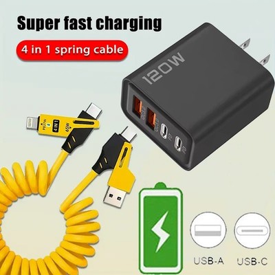 For Samsung S25 S24 S23 FE 120W Fast Charger Block USB Type C Wall Power Adapter