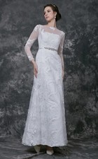 June Bridals Long-Sleeve Lace Wedding Dress